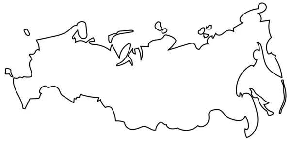 Carte de ligne de la Russie sur un fond blanc. — Image vectorielle