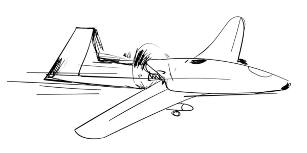 Bayraktar combat drone sketch. — Stock Vector