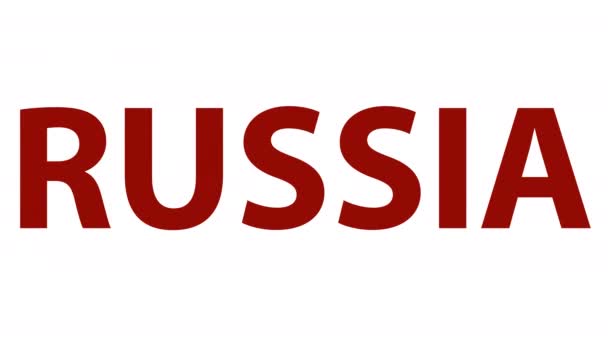 Het Woord Rusland Geschreven Bloed Een Witte Achtergrond Verdomde Belettering — Stockvideo