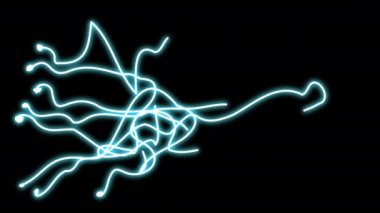 Neon kavisli oklar. Kaotik hareketin sembolü..