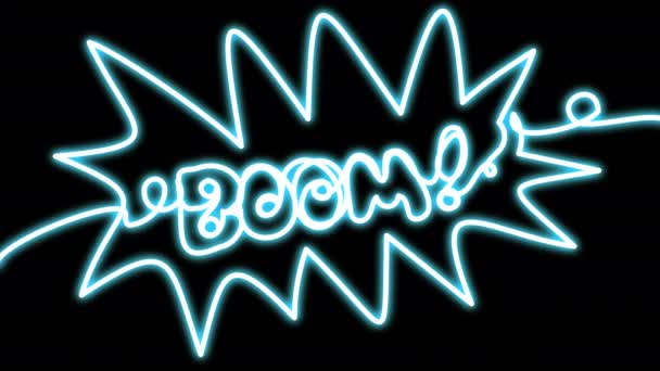 Neon Boom Letras. — Vídeo de stock