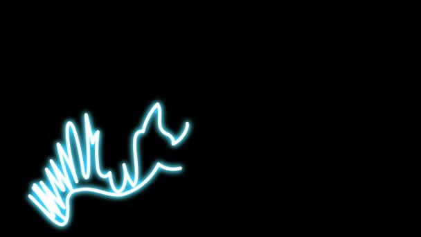 Doodle seta de néon com movimento para cima. — Vídeo de Stock