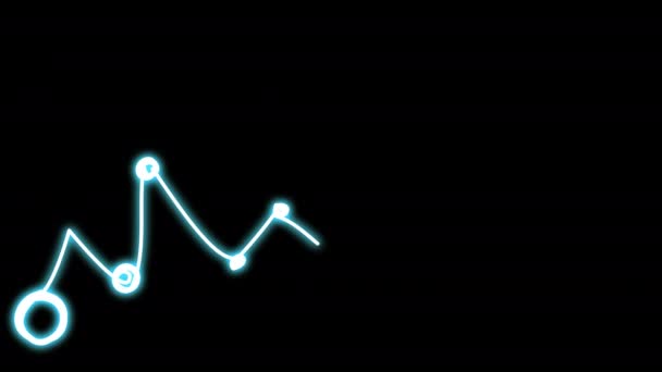 Gráfico de néon com um mercado crescente em movimento. — Vídeo de Stock