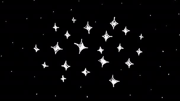 2D shimmering star in doodle style. — Vídeo de stock