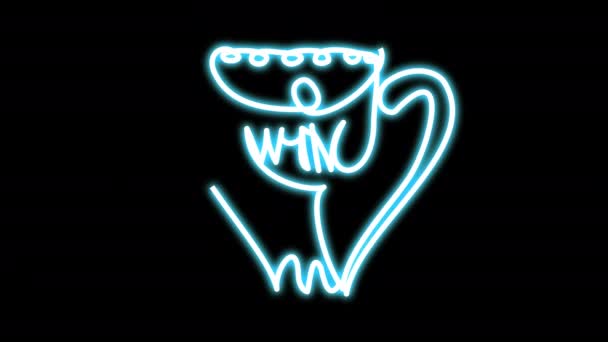 Neon winner cup. — Video Stock