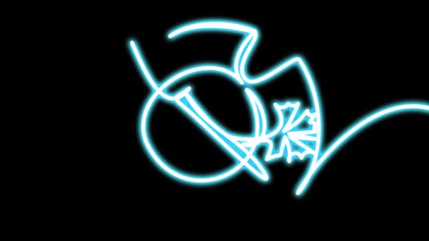 白色背景上的霓虹灯板勺和叉子 — 图库视频影像