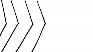 Beyaz ekranda büyük karalama okları olan animasyon. Sağdaki hareketin sembolü. Aksiyon simgesi. Alfa kanallı 4k.