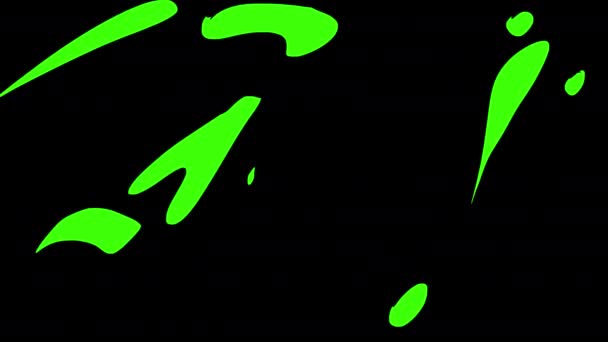 Filling Black Blobs Green Screen Animation Flow Black Ink Liquid — Video