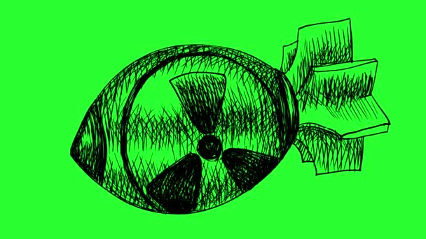 Nükleer savaş başlığıyla animasyon — Stok video