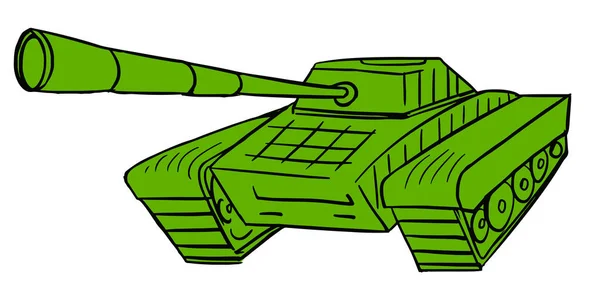 Green Cartoon Tank White Background Offensive Weapons Modern Wars Stock — 스톡 벡터