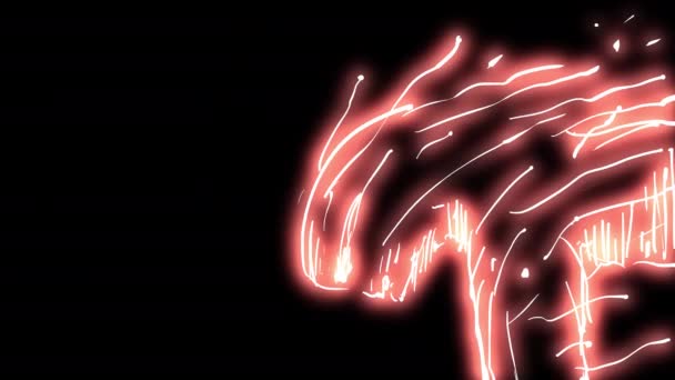 Animace Vzkříšení Šelmy Ohnivými Jiskrami Koncept Probouzení Ohnivé Energie Zlý — Stock video