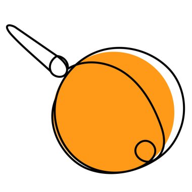 Beyaz arka planda turuncu lavman. Bağırsak tedavisi ve kabızlığın önlenmesi kavramı. Stok vektör resmi.