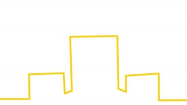 Self-drawing of a pedestal with prizes in one line on a white screen. Animation of gold, silver, bronze winner. 4k whiteboard video for a presentation about contests, and competitions.