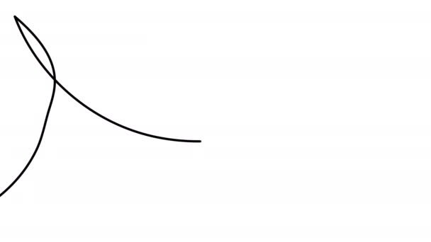 Self Drawing Bird Feather Spike One Line White Screen Animation — Vídeos de Stock