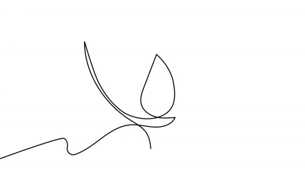 Autoportret Kubka Menstruacyjnego Jednej Linii Białym Ekranie Animacja Produktów Higieny — Wideo stockowe