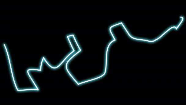 Freccia Neon Intricata Con Movimento Verso Alto Segno Grandi Fluttuazioni — Video Stock