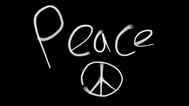 Peace Word Animation Sign Pacifism Slogan Peaceful Life End War — Vídeo de stock