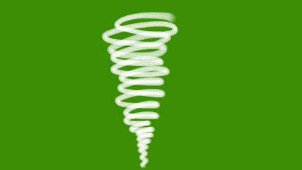 Animation Simple Doodle Tornado Green Background Concept Sketches School Notebook — Wideo stockowe