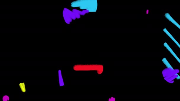 Animation Multi Colored Texture Spots Black Screen Filling Space Spots — Stockvideo