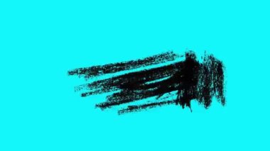 Animation of pencil doodles on a blue background. Art effect of drawn strokes in 4k with alpha channel. Abstract texture drawing and creativity.