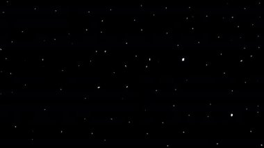 Animation of the starry sky on a black screen. Looped pattern with white dots. 4k stock video with fine grain and alpha channel.