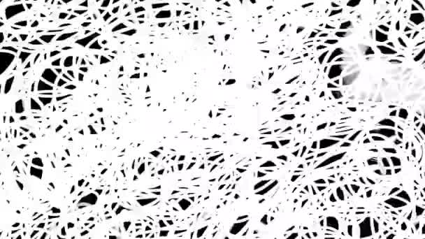 Animation White Twisted Strokes Black Screen Stock Texture Manual Drawing — Wideo stockowe