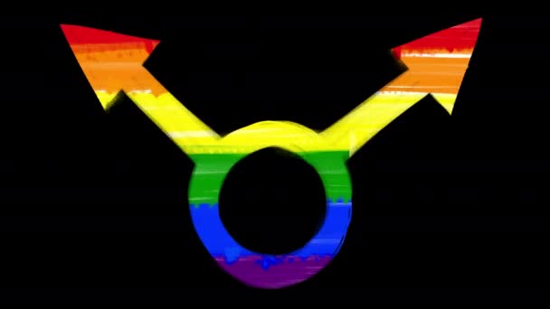Animation Gay Relations Black Screen Same Sex Love Men Logo — Vídeo de Stock
