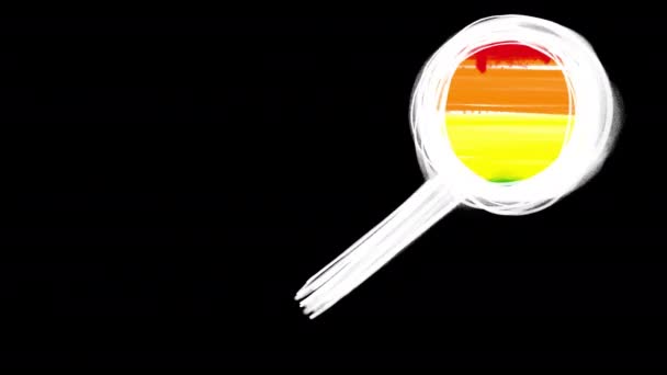 Animation Searching Magnifying Glass Transition Lgbt Flag Drawing Texture Concept — ストック動画