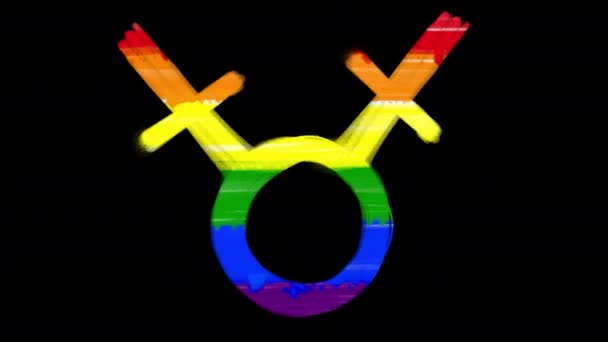 Animation Symbol Lesbians Same Sex Love Black Screen Sign Circle — Stok video