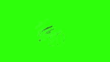 Pencil notes with doodles, crosses, arrows, swirls on a green screen. Abstract hand-drawn texture. Stock 4k video with alpha channel.