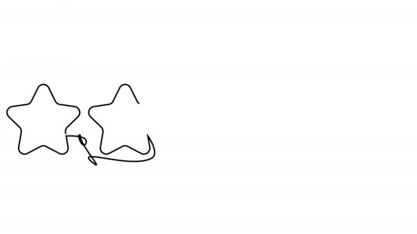 Self Drawing One Star Rating One Line Color Silhouette Animation — Vídeos de Stock