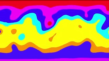 Rainbow transition animation with fluid simulation. Video pop art effect to change the frame. Stock 4k cartoon abstraction video with alpha channel.