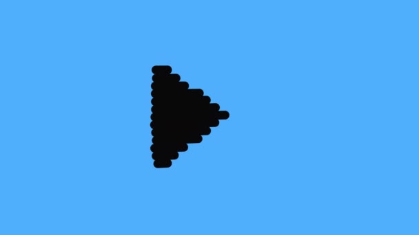 Animation Play Button Turning Airplane Flying Away Blue Screen Concept — 图库视频影像