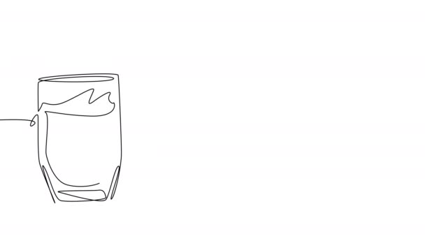 Samokreslení Barevných Koktejlů Jednou Čárou Bílé Obrazovce Stock Kreslené Video — Stock video