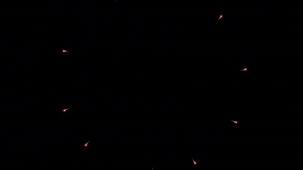 Animation Eines Roten Salutschusses Mit Leuchtenden Runden Lichtern Auf Einer — Stockvideo