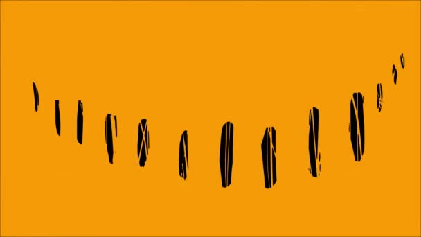 Анімація Зубів Хеллоуїн Гарбуз Чорному Екрані Відео Перехід Кусаючими Жувальними — стокове відео