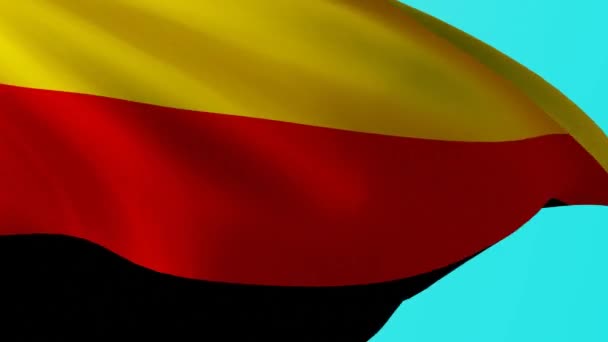 Bandera Ondeante Alemania Una Pantalla Azul Animación Del Símbolo República — Vídeos de Stock