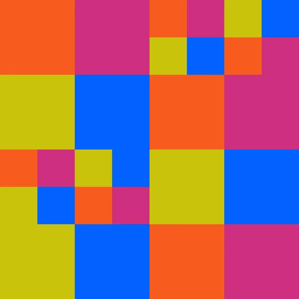 Quares Orange Pink Blue Light Green Красочные Маленькие Большие Квадраты — стоковый вектор