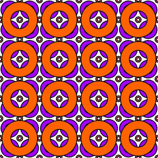 Geometric Pattern Circles Orange Colorful Background Seamless Repeatable — Stock Vector