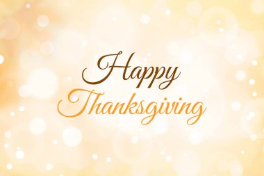 Şükran Günü Bokeh ve Odaklanmış Işıklar Minimum Tipografi Tebrik Etme Konsepti