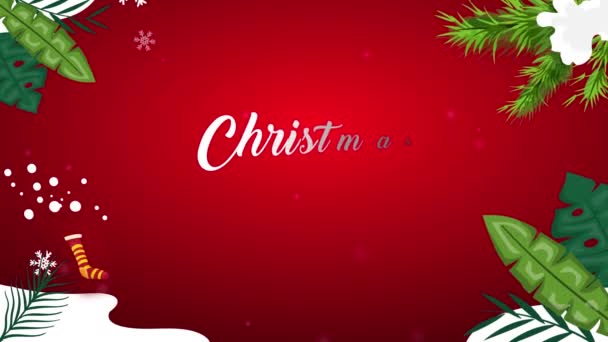 크리스마스 디자인 애니메이션 Christmas Sale Banner Design Animation Red Color — 비디오