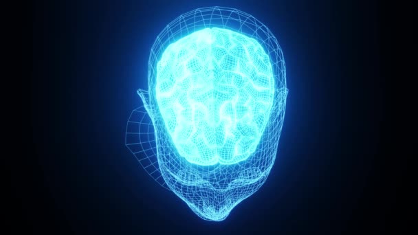 Neurologie Und Wissenschaftlich Technische Hintergrundanimation Des Gehirns Von Oben Hintergrund — Stockvideo