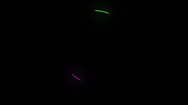 在圆形4K动画回路中发光的霓虹灯 现代彩色霓虹灯背景 — 图库视频影像