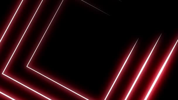 New Abstract Red Glowing Neon Lights Animation Backdrop Dalam Bahasa — Stok Video