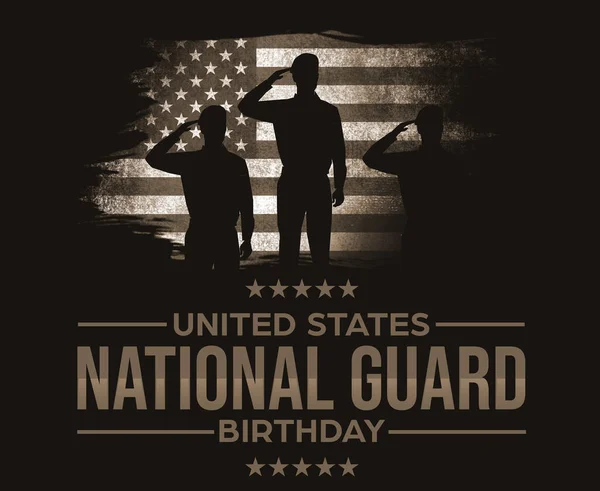 Ηνωμένες Πολιτείες Εθνική Φρουρά Γενέθλια Ταπετσαρία Στρατιώτη Και Σημαία Εθνικό — Φωτογραφία Αρχείου