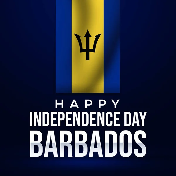 巴巴多斯独立日快乐 3D渲染室飘扬国旗 — 图库照片