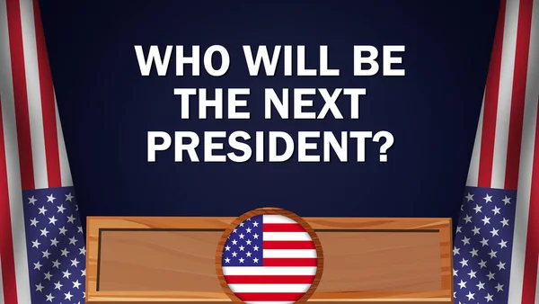 Хто Буде Наступним Президентом Сполучених Штатів Америки Абстрактне Тло Прапорами — стокове фото