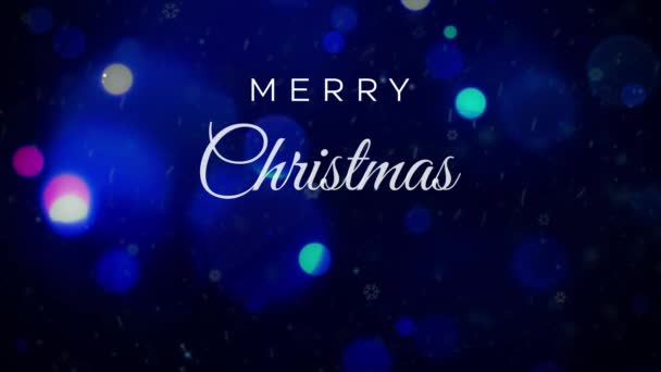 Krásné Vánoční Pozdrav Animace Tmavomodrém Pozadí — Stock video