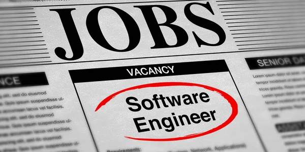 Software Engineer Jobs Concept Background Newspaper Room Banner Design — 图库照片