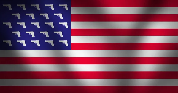 Fegyvertörvények Egyesült Államokban Fegyverikonok Amerikai Zászlóban Fegyvertörvények Amerikai Egyesült Államokban — Stock Fotó